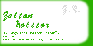 zoltan molitor business card